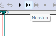 A screenshot of the Nonstop button available in the lower toolbar in Clampfit.