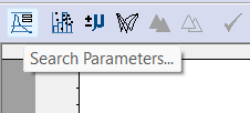 A screenshot of the Search Parameters button available in the lower toolbar in Clampfit.